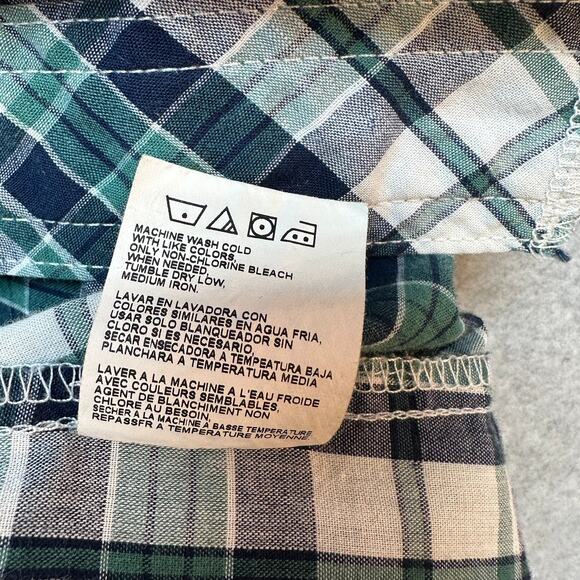 Wrangler Western Shirts Plaid Men's L Green White Black Button-Up Short Sleeve - Picture 5 of 9